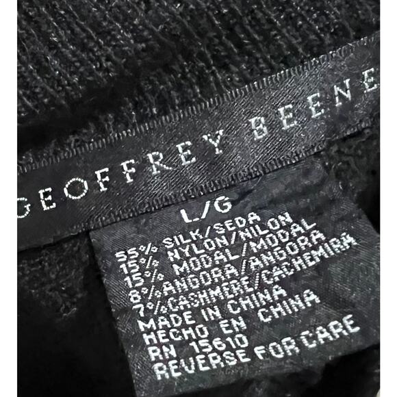 Geoffrey Beene Dark Gray Sweater Crew Neck Pullover Knit Silk Blend Men's Large - Picture 6 of 6